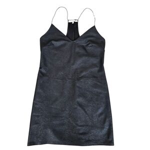 Lavender Brown Black Faux Leather Dress Size Small